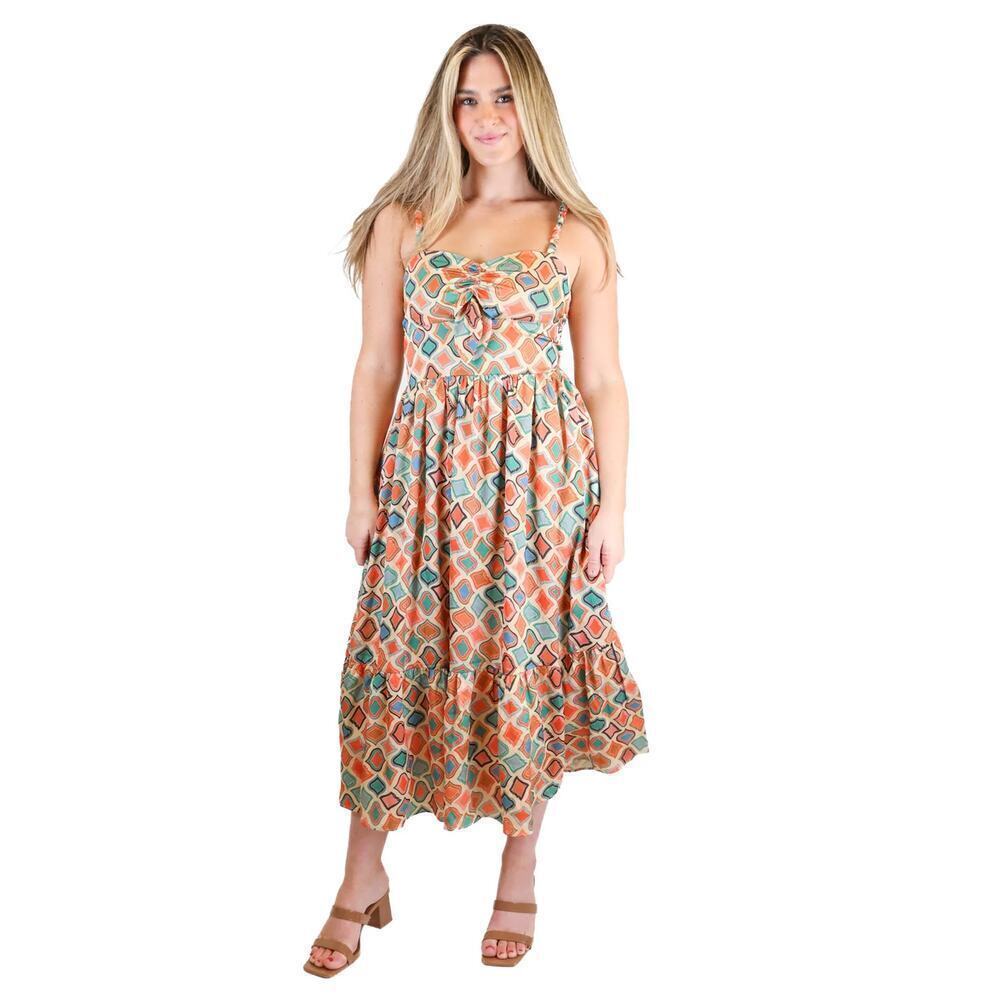 Vici Printed BOHO Sundress Orange Size L